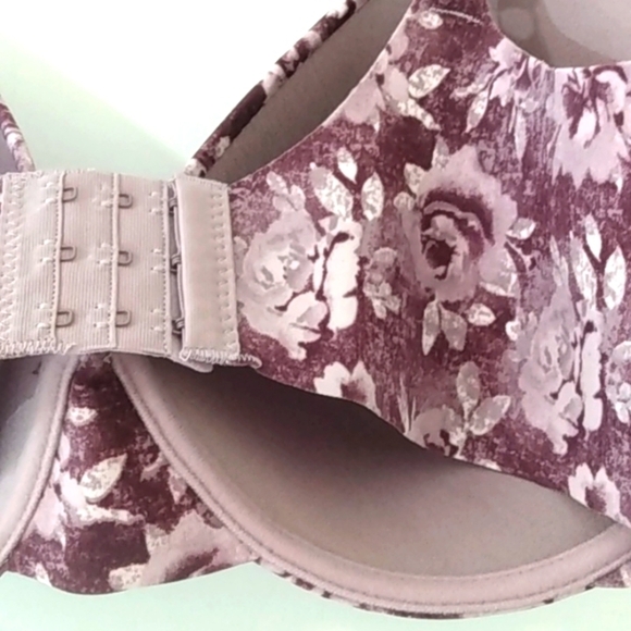 GLORIA VANDERBILT PURPLE FLORAL GENTLE LIFT FULL COVERAGE BRA SIZE 38DD NWT - Picture 6 of 8